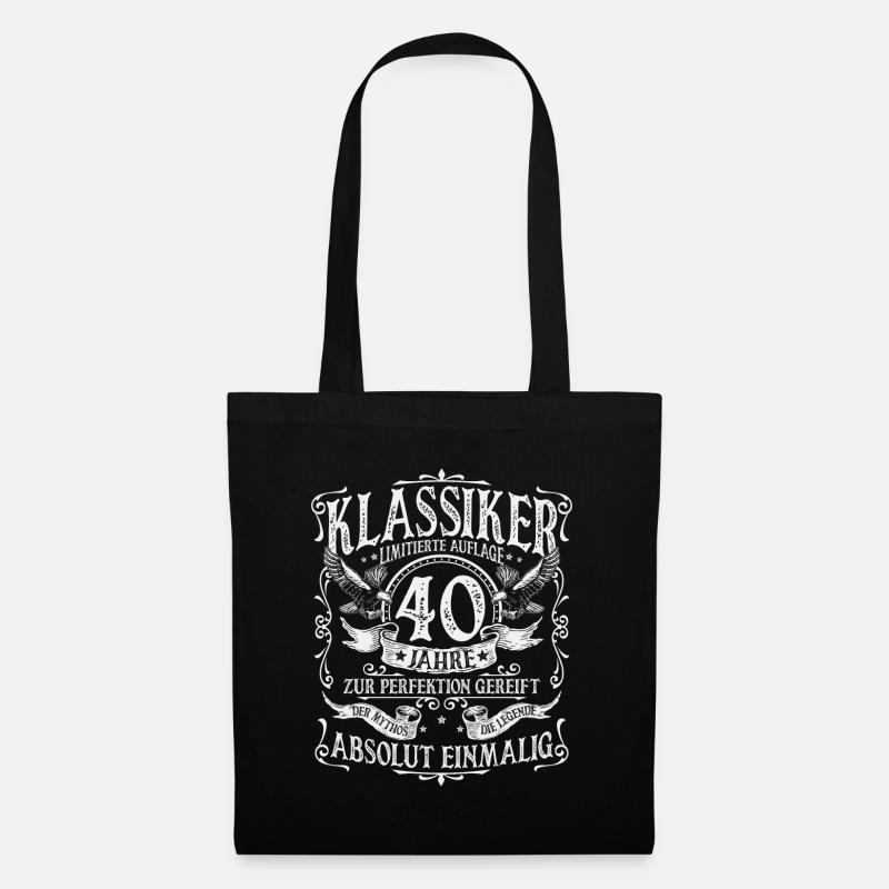 40. Geburtstag 40 Jahre Klassiker Geschenk - Stoffbeutel - Schwarz