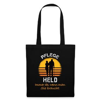 Pflege Held Pflegehero - Stoffbeutel - Schwarz - Vorne