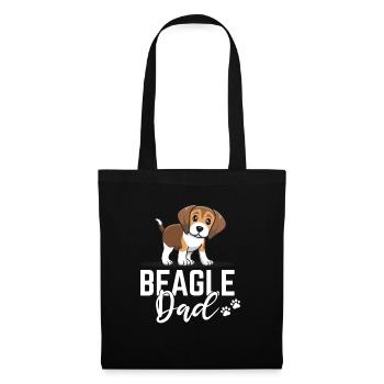 beagle dad - papa - Vater - Stoffbeutel - Schwarz - Vorne
