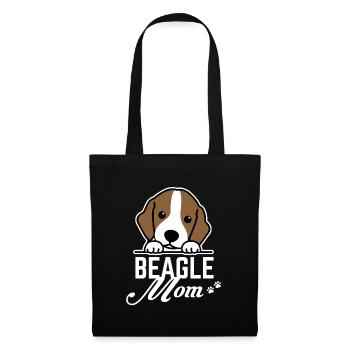 Beagle Mom - Mama - Mutter - Stoffbeutel - Schwarz - Vorne