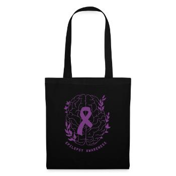 Sensibilisation à l’épilepsie Nous portons violet Épilepsie Cerveau - Sac en tissu - noir - Devant