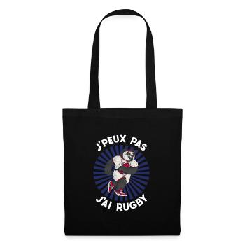 J'Peux Pas J'ai Rugby Joueur Maillot France Rugby - Stoffbeutel - Schwarz - Vorne