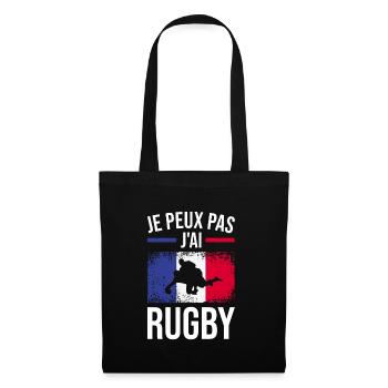 Je Peux Pas J'ai Rugby Joueur Maillot France Rugby - Stoffbeutel - Schwarz - Vorne