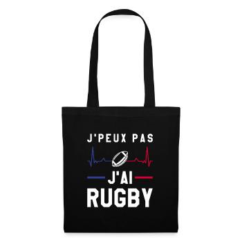 J'Peux Pas J'ai Rugby Joueur Maillot France Rugby - Stoffbeutel - Schwarz - Vorne