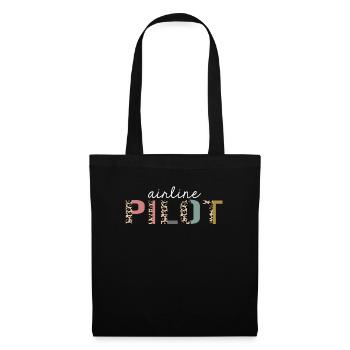 Airline Pilot Leopard Print lustiges Geschenk - Stoffbeutel - Schwarz - Vorne