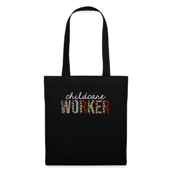 Childcare Worker Leopard Print Funny Gift - Tote Bag - black - Front