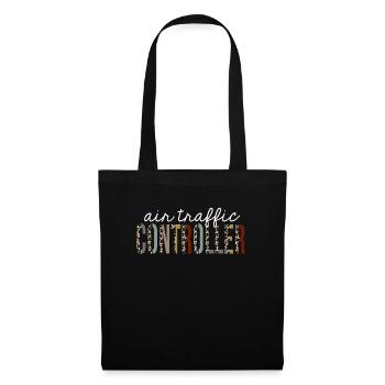 Contrôleur de la circulation aérienne Leopard Print Drôle cadeau - Sac en tissu - noir - Devant