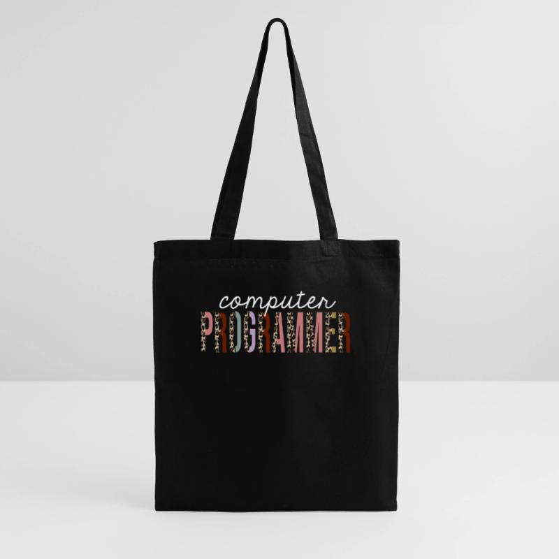 Computer Programmer Leopard Print Funny Gift Tote Bag