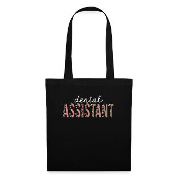 Assistant dentaire Leopard Print Drôle cadeau - Sac en tissu - noir - Devant