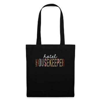 Hotel Housekeeper Leopard Print Lustiges Geschenk - Stoffbeutel - Schwarz - Vorne