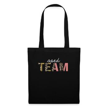 SPED Team Leopard Print Lustiges Geschenk - Stoffbeutel - Schwarz - Vorne