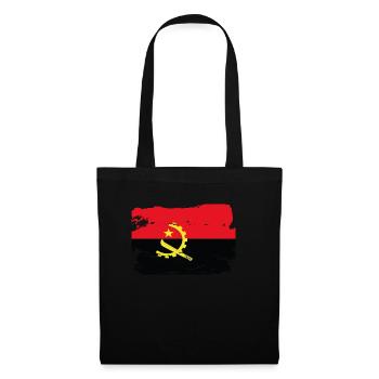 Offizielle Angola Flagge Angolan Country Pride Vintage - Stoffbeutel - Schwarz - Vorne