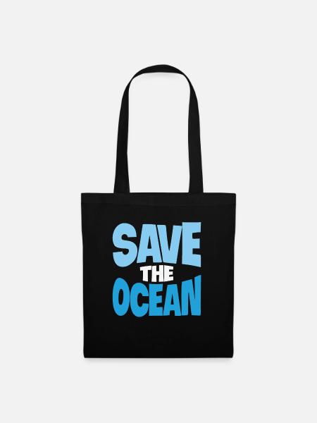 Citations sur la vie aquatique de l’océan - Sac en tissu - noir