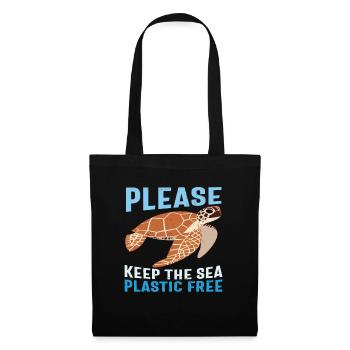 S’il vous plaît garder la protection de la mer sans plastique de mer - Sac en tissu - noir - Devant