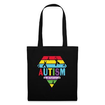 L’autisme est mon superpouvoir Citations sur l’autisme - Sac en tissu - noir - Devant