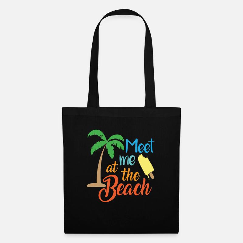 Rencontrez-moi à la plage Citations - Sac en tissu - noir