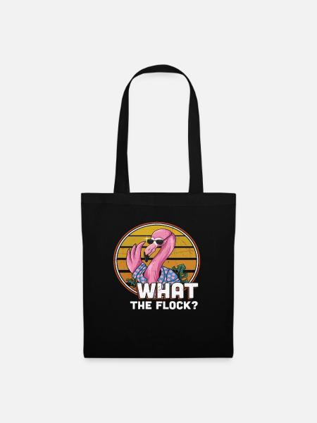 Was die Herde Flamingo - Stoffbeutel - Schwarz