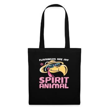 Flamingos sind mein Geisttier - Stoffbeutel - Schwarz - Vorne