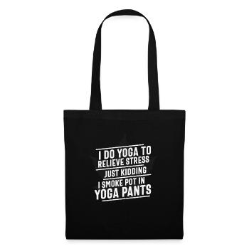 Je fais du yoga pour soulager le stress Citations de yoga - Sac en tissu - noir - Devant