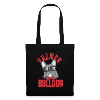Französische Bulldogge - Stoffbeutel - Schwarz - Vorne