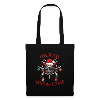Santa Vikinger Weinachten Wikinger - Stoffbeutel - Schwarz - Vorne