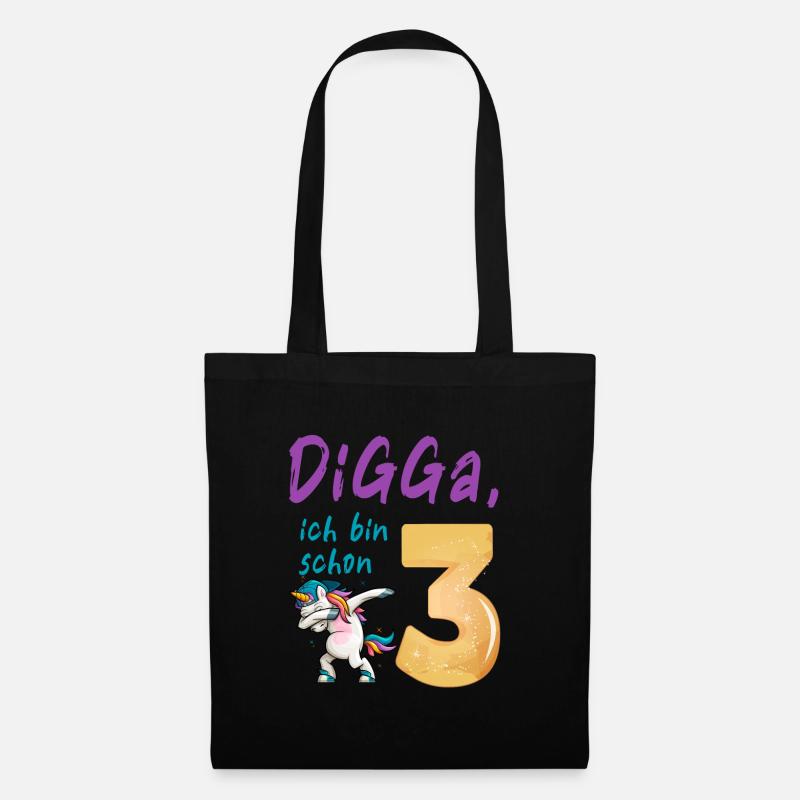 DIGGA, ich bin schon 3 - Stoffbeutel - Schwarz