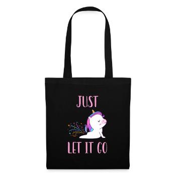 Yoga Einhorn just let it go - Stoffbeutel - Schwarz - Vorne