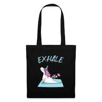 Yoga Einhorn inhale and exhale - Stoffbeutel - Schwarz - Vorne