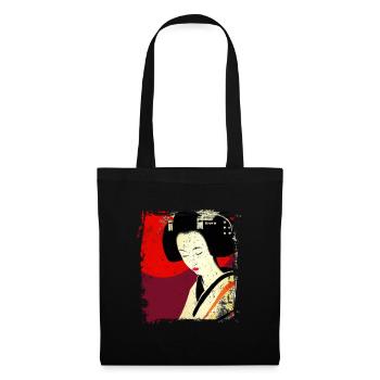 Geisha, traditionelle digitale Kunst, Japan - Stoffbeutel - Schwarz - Vorne