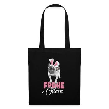 Frohe Ostern French Bulldog - Stoffbeutel - Schwarz - Vorne