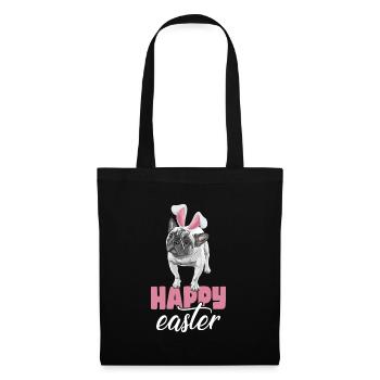 Frohe Ostern French Bulldog - Stoffbeutel - Schwarz - Vorne