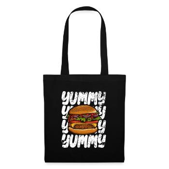 J’adore la restauration rapide, les hamburgers et les frites - Sac en tissu - noir - Devant