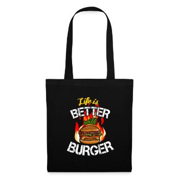 J’adore la restauration rapide, les hamburgers et les frites - Sac en tissu - noir - Devant