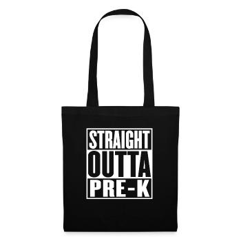 Straight Outta Pre Kindergarten Abschlussfeier Lustig - Stoffbeutel - Schwarz - Vorne