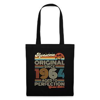 1964 Jahrgang Retro Vintage Geburtstag Geschenk - Stoffbeutel - Schwarz - Vorne