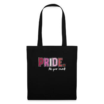 Pride LGBT Liebe gewinnt, wir sind queer und stolz - Stoffbeutel - Schwarz - Vorne