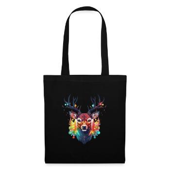 Reindeer with Christmas baubles and hat - Tote Bag - black - Front