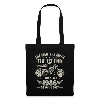 1986 Vintage Man Myth Legend Motorcycle - Tote Bag - black - Front
