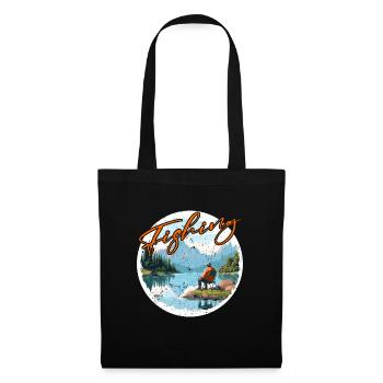 Fishing, Leisure, Contemplative, Quiet, Nature Experience - Tote Bag - black - Front