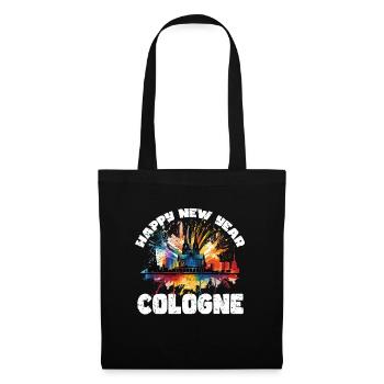 Happy New Year with fireworks in Cologne - Tote Bag - black - Front