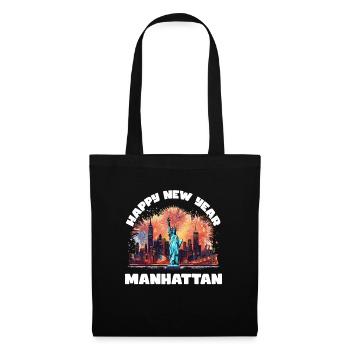 Happy New Year with fireworks in New York - Tote Bag - black - Front