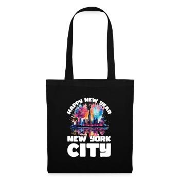 Happy New Year with fireworks in New York - Tote Bag - black - Front