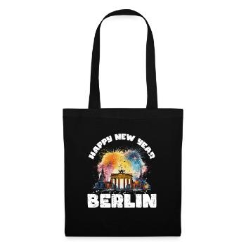 Bonne année avec feux d’artifice à Berlin - Sac en tissu - noir - Devant