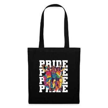 Étreinte de connexion arc-en-ciel, fierté heureuse - Sac en tissu - noir - Devant