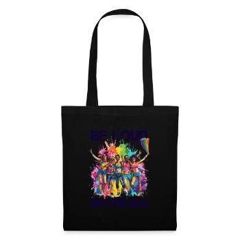 Étreinte de connexion arc-en-ciel, fierté heureuse - Sac en tissu - noir - Devant