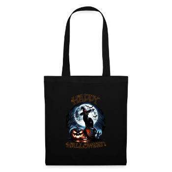 Chat effrayé, pas de friandises, juste des tours d’Halloween - Sac en tissu - noir - Devant