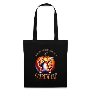 Joyeux Halloween, chat effrayé - Sac en tissu - noir - Devant