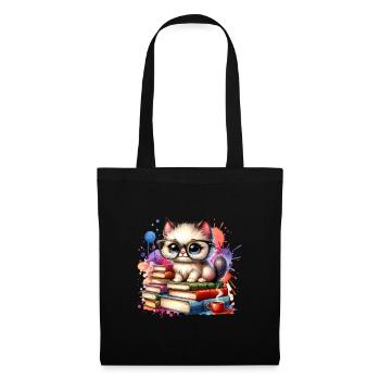 Reading is my hobby Cute cat lover - Tote Bag - black - Front