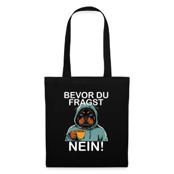 Avant de demander Aucun Rottweiler drôle - Sac en tissu - noir - Devant