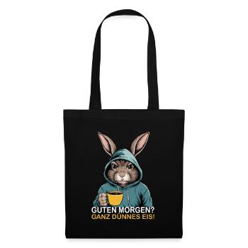 Good morning very thin funny rabbit - Tote Bag - black - Front